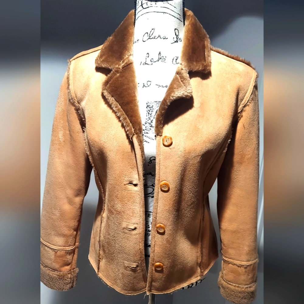 Mustard Colored Small Suede (like) jacket